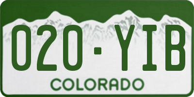 CO license plate 020YIB
