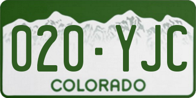 CO license plate 020YJC
