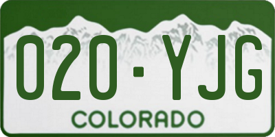 CO license plate 020YJG