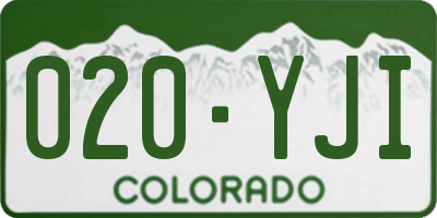 CO license plate 020YJI