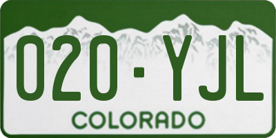 CO license plate 020YJL