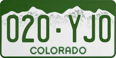 CO license plate 020YJO