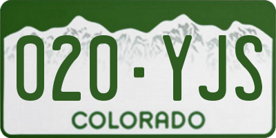 CO license plate 020YJS