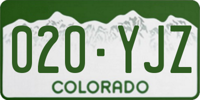 CO license plate 020YJZ