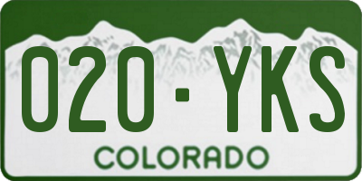 CO license plate 020YKS