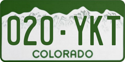 CO license plate 020YKT