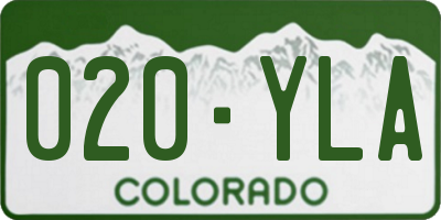 CO license plate 020YLA