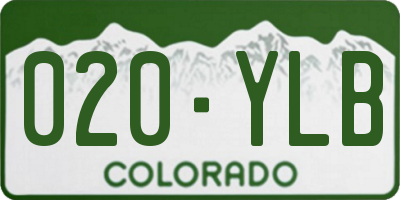 CO license plate 020YLB