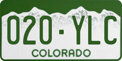 CO license plate 020YLC