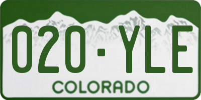 CO license plate 020YLE