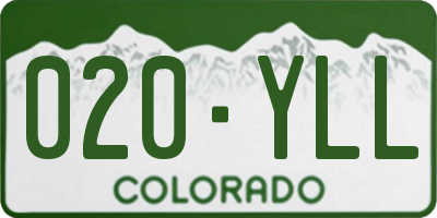 CO license plate 020YLL