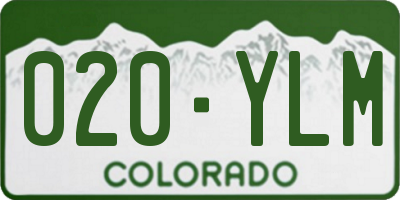 CO license plate 020YLM