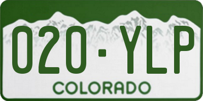 CO license plate 020YLP