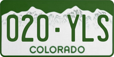 CO license plate 020YLS