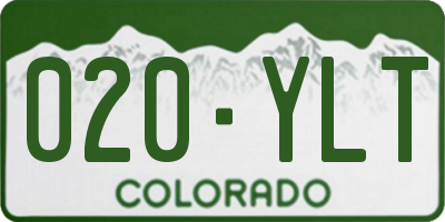 CO license plate 020YLT
