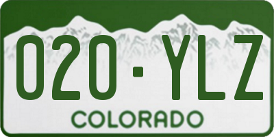 CO license plate 020YLZ