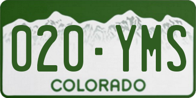 CO license plate 020YMS