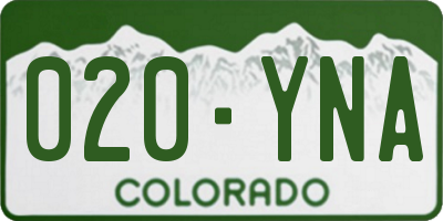 CO license plate 020YNA