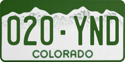 CO license plate 020YND