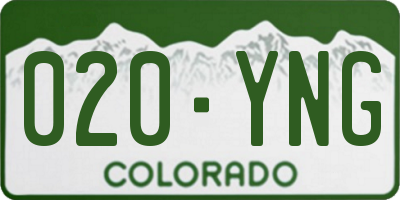 CO license plate 020YNG
