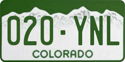 CO license plate 020YNL