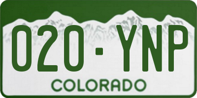 CO license plate 020YNP
