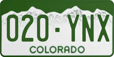CO license plate 020YNX