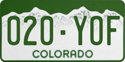 CO license plate 020YOF