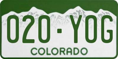 CO license plate 020YOG