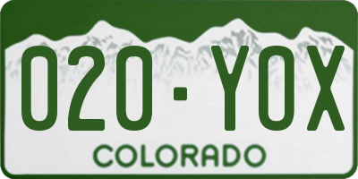 CO license plate 020YOX