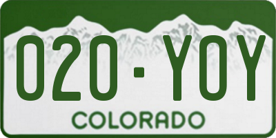 CO license plate 020YOY