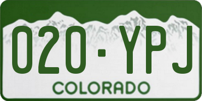 CO license plate 020YPJ