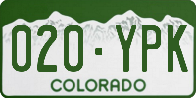 CO license plate 020YPK