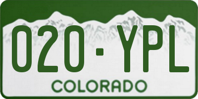 CO license plate 020YPL
