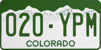 CO license plate 020YPM