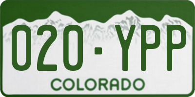 CO license plate 020YPP