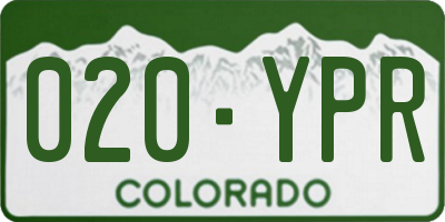 CO license plate 020YPR