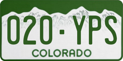 CO license plate 020YPS