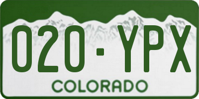 CO license plate 020YPX