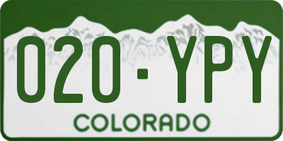 CO license plate 020YPY