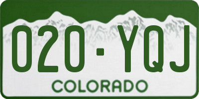 CO license plate 020YQJ