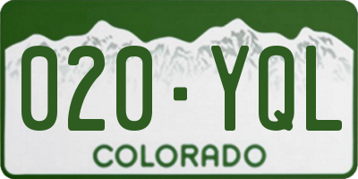 CO license plate 020YQL