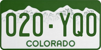 CO license plate 020YQO