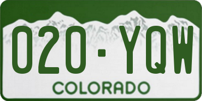 CO license plate 020YQW