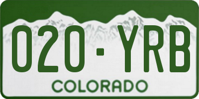 CO license plate 020YRB