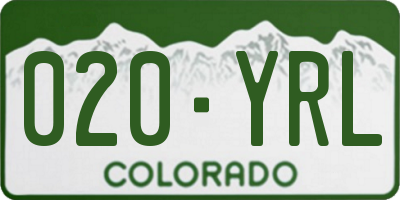 CO license plate 020YRL
