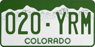 CO license plate 020YRM