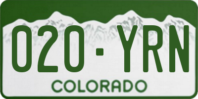 CO license plate 020YRN
