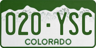 CO license plate 020YSC