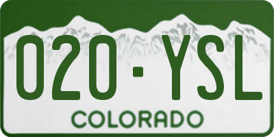 CO license plate 020YSL